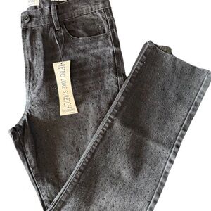 Kensie Charcoal Retro Luxe Embellished Jeans Size 8